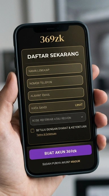 Tampilan halaman daftar 369zk