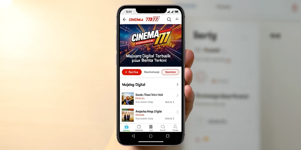 Tampilan antarmuka CINEMA777 yang menarik dan informatif.