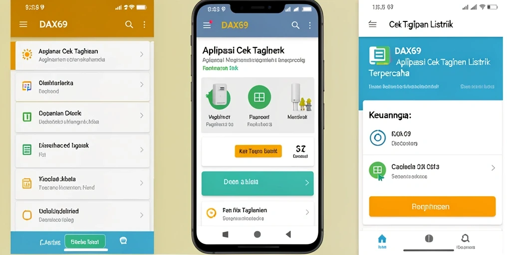 Antarmuka aplikasi DAX69 untuk cek tagihan listrik yang jelas dan informatif.