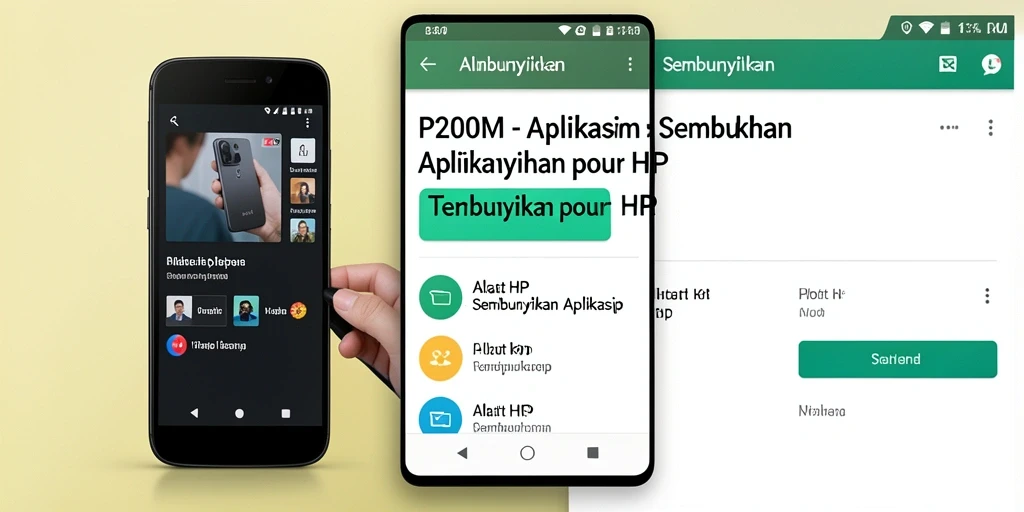 Tampilan antarmuka P200M dengan fitur Sembunyikan Aplikasi yang jelas dan mudah digunakan.