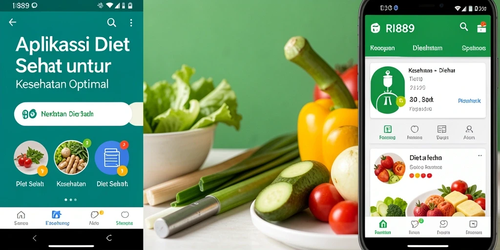Antarmuka canggih aplikasi Diet Sehat RI889.