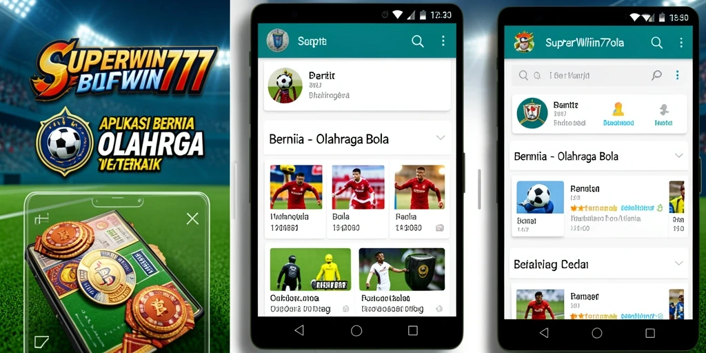 Tampilan antarmuka aplikasi SUPERWIN777 yang modern dan informatif.