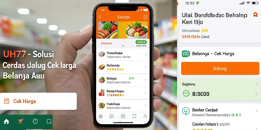 Tampilan antarmuka UH77 yang sederhana dan intuitif untuk cek harga.